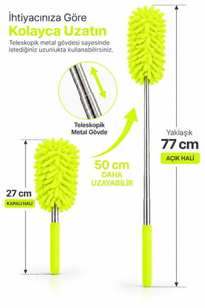 Mikrofiber Makarna Mop Toz Alma Paspası Tüy Toplayıcı Çok Amaçlı Temizlik Mopu