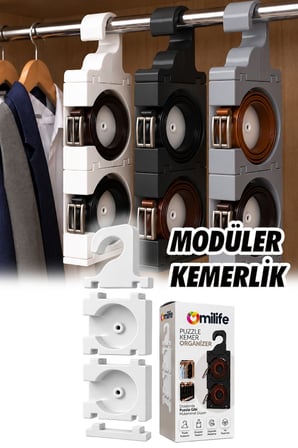 Modüler Puzzle  Kemer Organizeri Birbirine Eklenebilir  Rulo Kemer Düzenleyici Dolap İçi Kemerlik