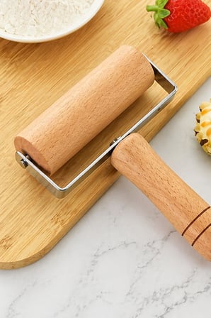 Bambu Merdane Hamur Açma Silindiri Doğal Ahşap Mini Merdane Pratik Hamur Açıcı Alet
