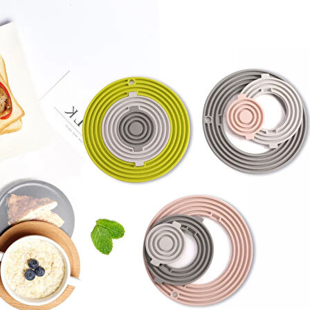 Silikon Nihale Yuvarlak Isıya Dayanıklı Tencere Altlığı Kaymaz Yapılı Pratik Mutfak Aparatı