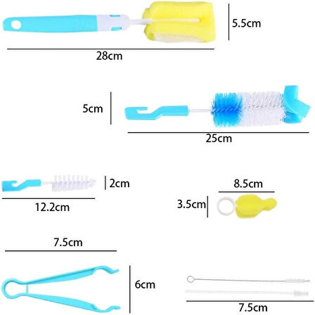7 Parça Biberon Kavanoz Termos Suluk Sürahi Bardak Şişe İçi Temizleme Fırçası Aparatı Seti