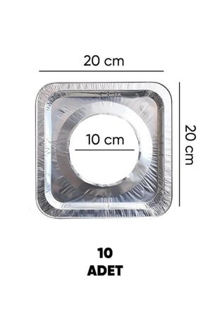 10'lu Isıya Dayanıklı Ocak Üstü Koruyucu Folyo Leke Önleyici Izgara Koruyucu 20 cm