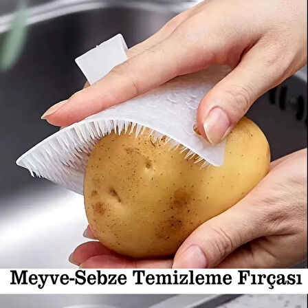 Parmağa Takılan Temizlik Fırçası Kare Tasarımlı Pratik Kullanımlı El Tipi Yüzey Temizleme Aparatı Sert Kıllı Kompakt Fırça Mutfak Lavabo Armatür Temizliği İçin Uygun Ergonomik Temizlik Yardımcısı