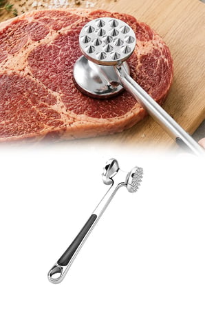 Döküm Et Dövücü Çift Taraflı Dayanıklı Alüminyum Gövde Et Yumuşatma Tokmağı Ergonomik Saplı Pratik ve Sağlam Et Tokmağı Mutfakta Et Hazırlığı İçin İdeal Mutfak Aleti
