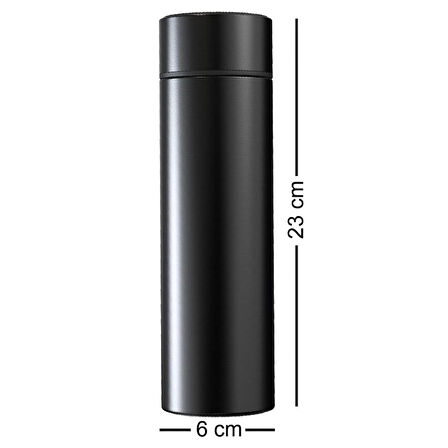 Sıcaklık Göstergeli Termos Dijital Ekranlı Paslanmaz Çelik Akıllı Termos Isı Takibi Sağlayan Kapaklı 500 ml Taşınabilir İç ve Dış Mekân Kullanımı İçin Uygun Şık Tasarımlı Akıllı İçecek Termosu