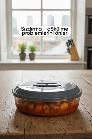 Gri Renk Yuvarlak Borcam Kapağı Sızdırmaz Ve Dayanıklı Plastik Malzemeli Gıda Saklama Kapağı 29 CM