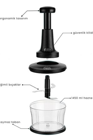 Üstten Basmalı Manuel Doğrayıcı Rondo Sebze Meyve Soğan Sarımsak Pratik Mutfak Doğrayıcı