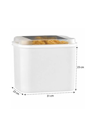 Masal Saklama Kabı Beyaz 10 Litre Un ve Bakliyat Saklama Kabı Kapaklı Erzak Düzenleyici VP-037