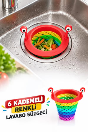 Renk 6 Kademeli Silikon Lavabo Süzgeci Gider Tıkacı Mutfak Banyo Lavabo Kapağı