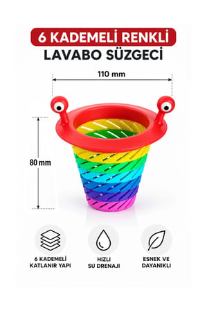 Renk 6 Kademeli Silikon Lavabo Süzgeci Gider Tıkacı Mutfak Banyo Lavabo Kapağı