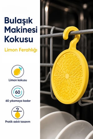 Bulaşık Makinesi Koku Giderici Ferahlatıcı Elma Nane Limon Kokulu Askılı Aparat