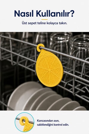 Bulaşık Makinesi Koku Giderici Ferahlatıcı Elma Nane Limon Kokulu Askılı Aparat