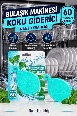 Bulaşık Makinesi Koku Giderici Ferahlatıcı Elma Nane Limon Kokulu Askılı Aparat