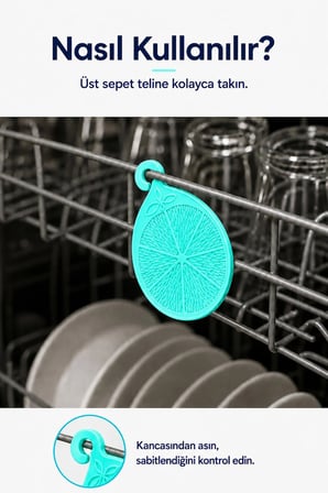 Bulaşık Makinesi Koku Giderici Ferahlatıcı Elma Nane Limon Kokulu Askılı Aparat