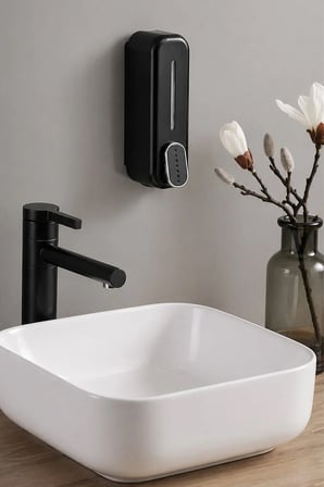 Duvara Monte Sıvı Sabunluk Manuel Dispenser Mutfak Deterjan Şampuan Duş Jel Organizer 22 cm