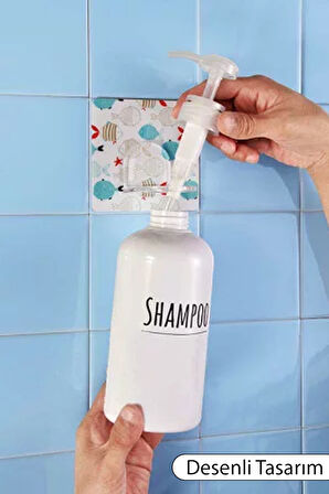 2 Adet Kendinden Yapışkanlı Desenli Sıvı Sabunluk Askısı Pratik ve Şık Duvar Tipi Sabunluk Tutucu