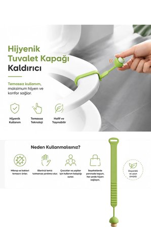 Mantar Tasarımlı Silikon Klozet Kapağı Kaldırma Aparatı Hijyenik Temassız Tutacak