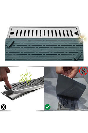 Gri Renk Uzun Model Kötü Koku Önleyici Silikon Mat Banyo Mutfak Lavabo Balkon Gider Tıpası Kapağı