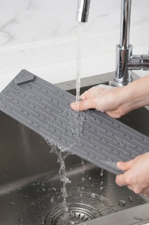 2'li Set Gri Uzun ve Gri Kare Silikon Gider Kapağı  Koku Önleyici Banyo Mutfak Gider Tıkacı