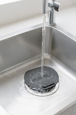 2'li Set Gri Kare Silikon Gider Koku Önleyici Kapak ve Evye Lavabo Süzgeci