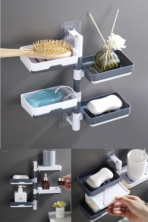 4 Katlı Pratik Katmanlı Banyo Organizer Standı Fonksiyonel Raflı Düzenleyici Plastik Raf Sistemi