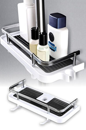 Banyo Rafı Tek Katlı Yapışkanlı Pratik Kurulumsuz Duvar Tipi Şampuan Sabun Organizeri