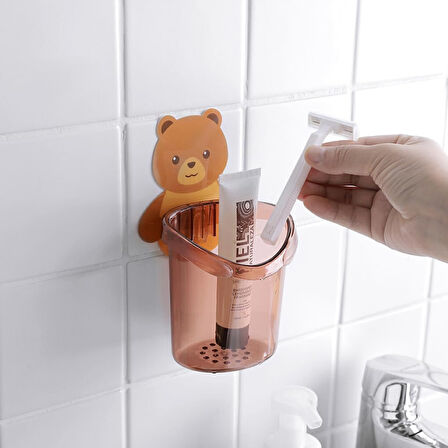 Kendinden Yapışkanlı Düzenleyici Organizer Ayıcık Desenli Banyo Organizeri