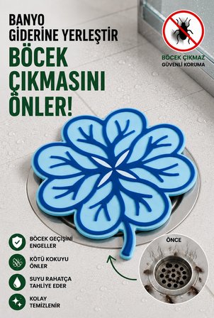 Yaprak Model Gider Koku Önleyici Silikon Mat – Banyo Mutfak Balkon Lavabo Gider Kapağı 16x16cm