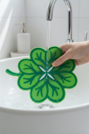 Yaprak Model Gider Koku Önleyici Silikon Mat – Banyo Mutfak Balkon Lavabo Gider Kapağı 16x16cm