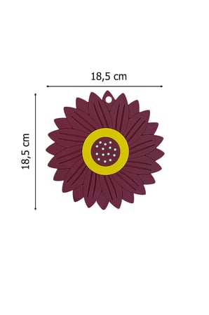 Ayçiçeği Model Kaymaz Silikon Nihale – Tencere, Tava, Çaydanlık ve Servis Altlığı 18,5 x 18,5 cm