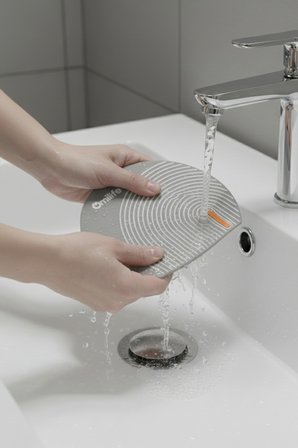Oval Çizgili Silikon Kötü Koku Önleyici Gider Kapağı Banyo Mutfak Lavabo Tıpası 14x15 cm