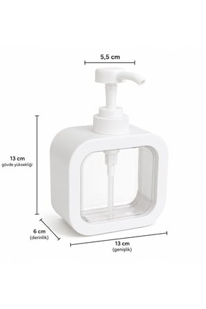 Şeffaf Dikdörtgen Sıvı Sabunluk Pompalı Mutfak Banyo Deterjanlık Tezgah Üstü Dispenser