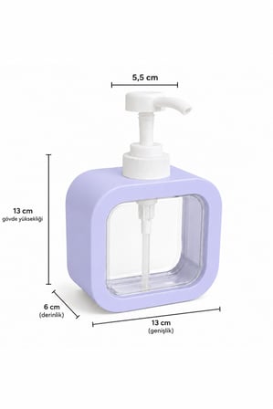 Şeffaf Dikdörtgen Sıvı Sabunluk Pompalı Mutfak Banyo Deterjanlık Tezgah Üstü Dispenser