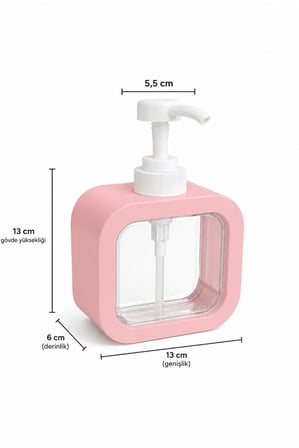 Şeffaf Dikdörtgen Sıvı Sabunluk Pompalı Mutfak Banyo Deterjanlık Tezgah Üstü Dispenser