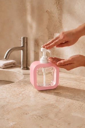 Şeffaf Dikdörtgen Sıvı Sabunluk Pompalı Mutfak Banyo Deterjanlık Tezgah Üstü Dispenser