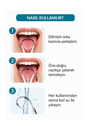 Dil Temizleyici Paslanmaz Çelik Dil Sıyırıcı Ağız Bakım Aparatı Hijyenik Dil Temizleme Aracı