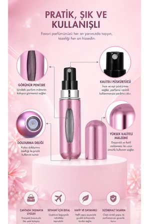 Mini Parfüm Şişesi 5 ml Doldurulabilir Seyahat Cep Parfüm Şişesi Taşınabilir Sprey Şişe