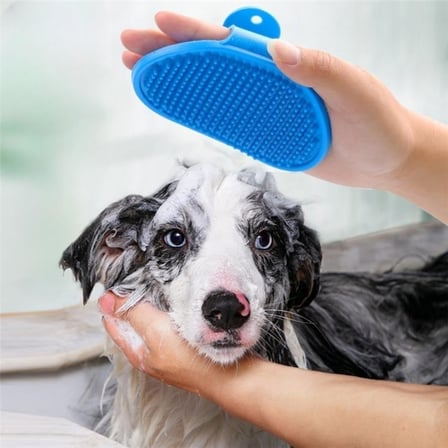 Kedi ve Köpek Silikon Yıkama ve Tüy Toplama Aparatı Ayarlanabilir Evcil Hayvan