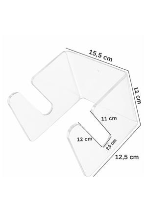 Şeffaf Pleksi Kaykay Rafı Duvar Tipi Kaykay Askı Aparatı Dekoratif Kaykay Standı 15.5 cm