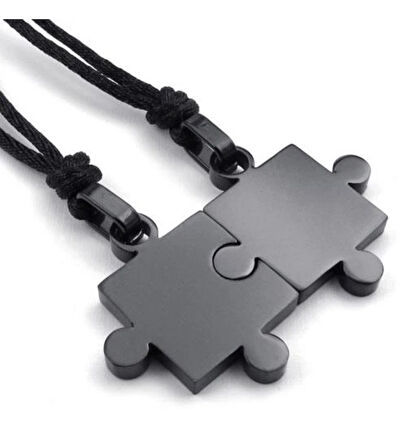 Omark Cotton Puzzle Black Kolye
