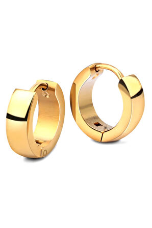 Erkek Tekli Halka Gold Küpe