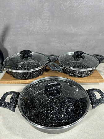 3 LÜ OMLET SET CAM KAPAK 20-22-24 CM