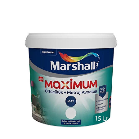 Marshall Maximum Mat Silikonlu Buz Beyazı 15 Lt. (20 Kg)