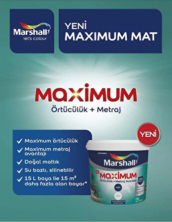 Marshall Maximum Mat Silikonlu Fildişi 15 Lt. (20 Kg)