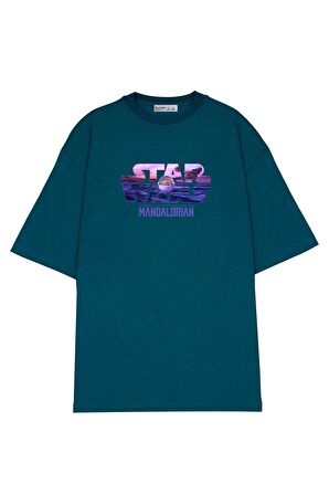 Unisex Oversize T-shirt Star Wars Logo With The Child