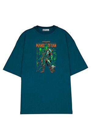 Unisex Oversize T-shirt Star Wars Mandalorian Duo Schematics