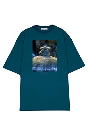 Unisex Oversize T-shirt Star Wars Mandalorian The Child Meditation