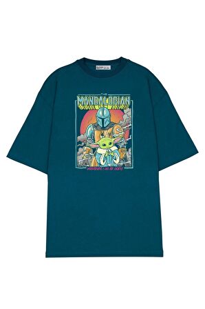 Unisex Oversize T-shirt The Mandalorian He Goes Where I Go