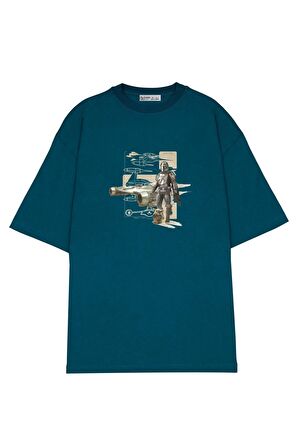 Unisex Oversize T-shirt The Mandalorian Starfighter Schematics