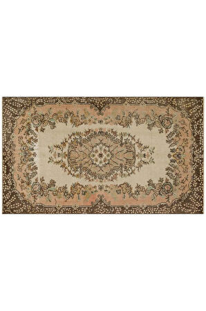 Eşsiz 100% Yün El Dokuma Vintage Halı 122 X 219 Cm 9197